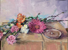 Flowers with Pearl Earrings